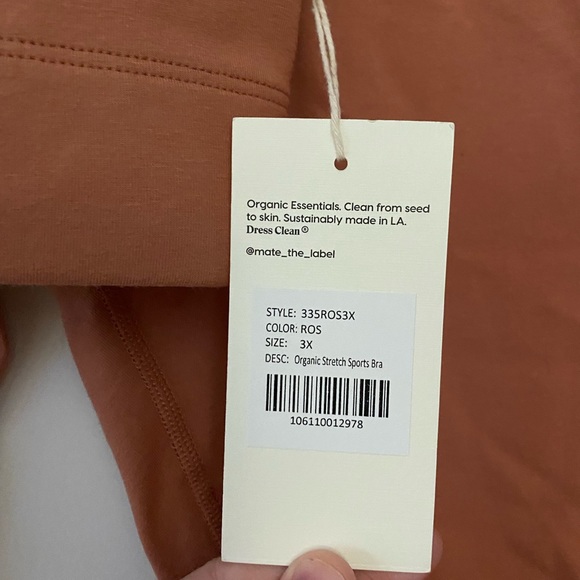 NWT Mate the Label Organic Stretch Rose Sports Bra and Biker Short Set - Picture 5 of 9